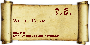 Vaszil Balázs névjegykártya